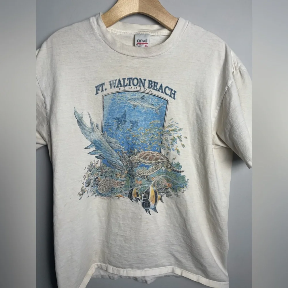 Anvil Vintage Single Stitch Short Sleeve Ft Walton Beach Shirt Size XL - Picture 3 of 9